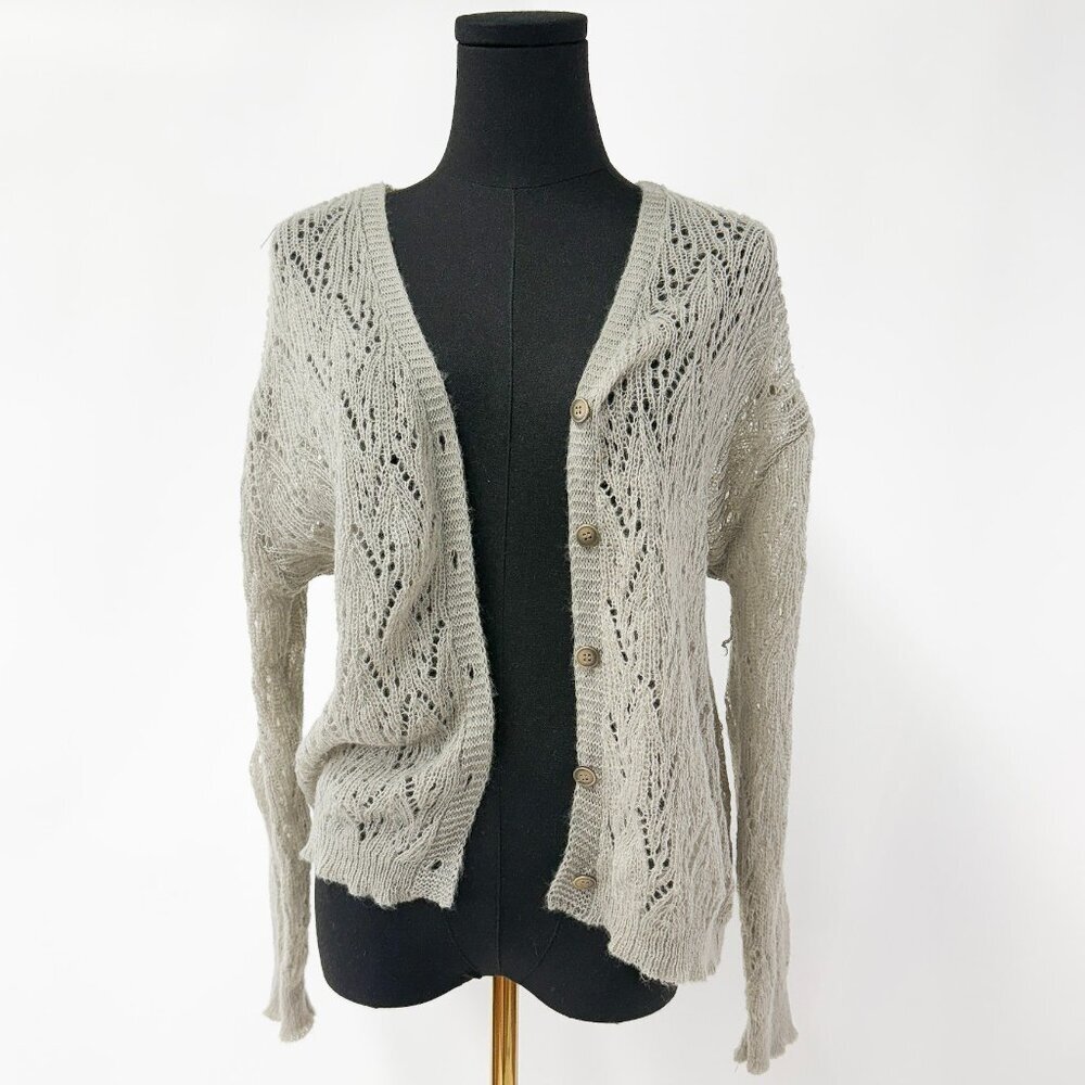 VINTAGE STYLE ULTRA SOFT CARDIGAN SWEATER GREY